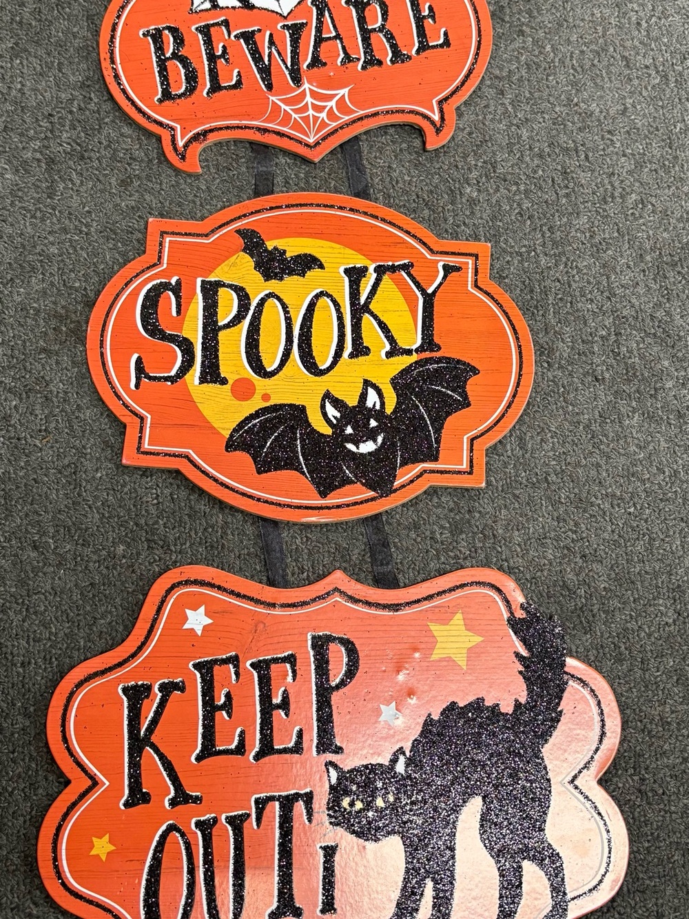 Kids Halloween Sign Trio - Orange - Brand Unspecified